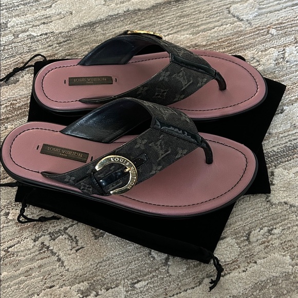 Authentic Louis Vuitton Denim Monogram Sandals - Picture 17 of 17